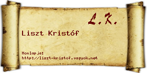 Liszt Kristóf névjegykártya